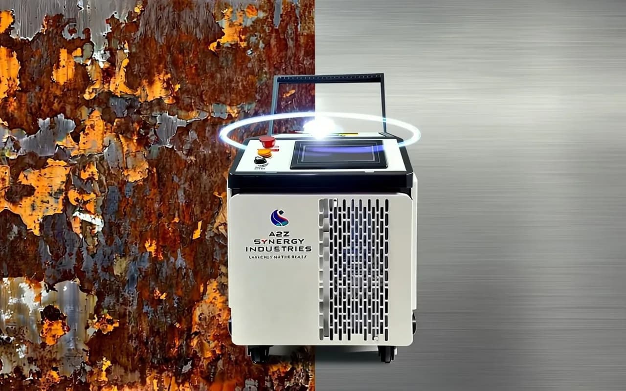 Décapage laser d'une surface métallique oxydée, sans contact ni abrasif.